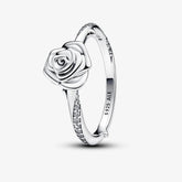 Pandora Ring für Damen: Blühende Rose - Klar, Sterling-Silber